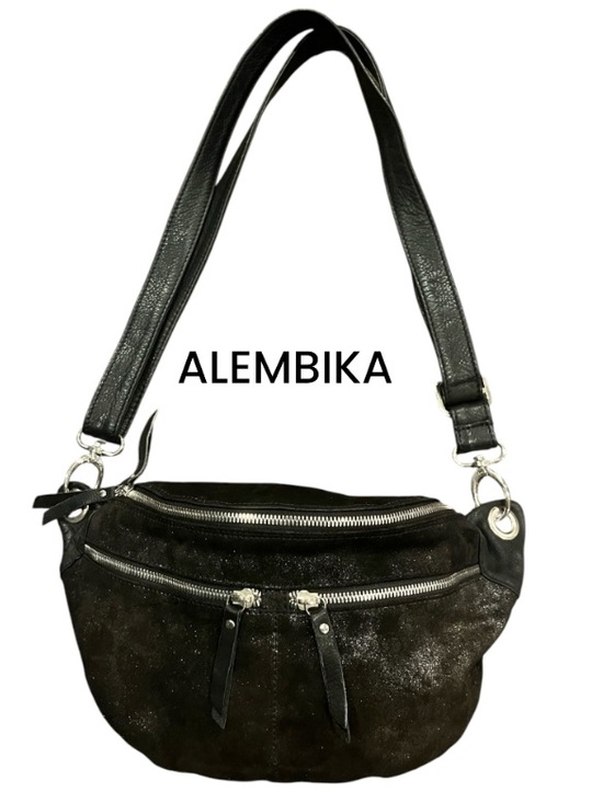 Alembika Handbags - ALEMBIKA On The Go Leather Shimmer Sling Crossbody Bag